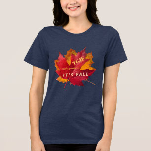 TGIF Thank Goodness It's Fall Autumn Leaves Womens Tri-Blend Shirt