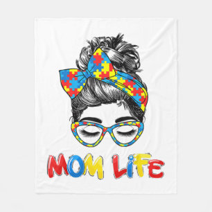 Th Autistic Autism Awareness Mum-Life Shirts Women Fleece Blanket