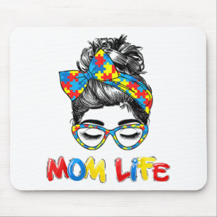 Th Autistic Autism Awareness Mum-Life Shirts Women Mouse Pad
