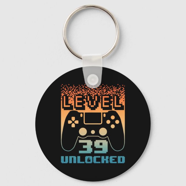 &# th Birthday For Men Level &#  Unlocked Gamer  Key Ring (Front)