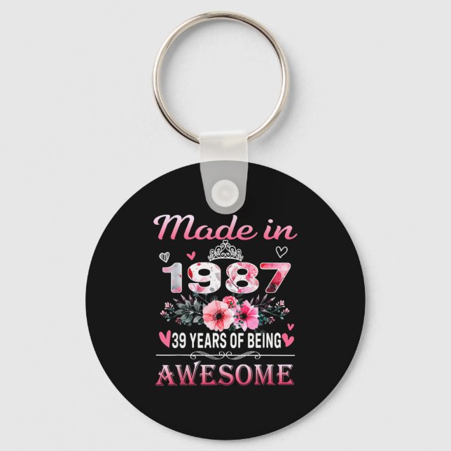&#; th Birthday Made In 1987 &#;  Years Of Being A Key Ring (Front)