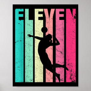 th Birthday Retro Volleyball Lovers Years Old Bir Poster