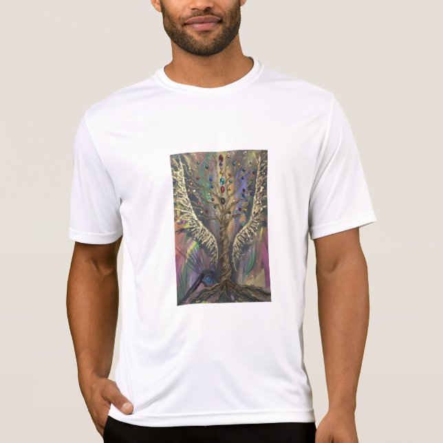 Th Divine Tree Of Life celestial wings and jewels  T-Shirt (Front)