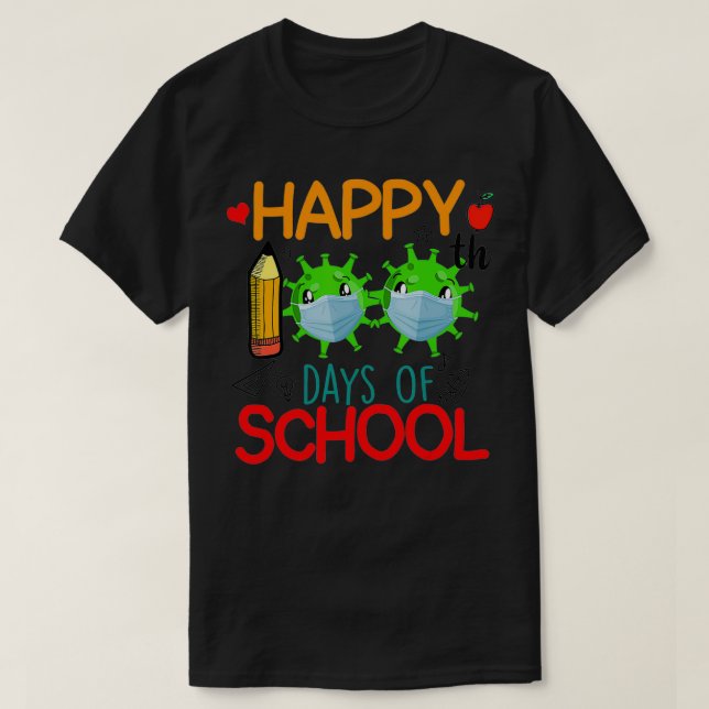 Th Happy 100th Day of Virtual School Costume 2021  T-Shirt (Design Front)