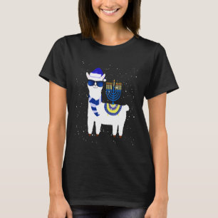 Th Menorah Hanukkah Llama Costume Alpaca Chanukah T-Shirt