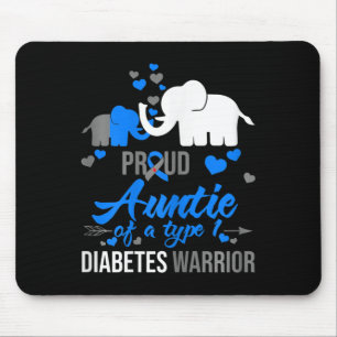 Th Proud Auntie Of A Type 1 Diabetes Warrior Gift Mouse Pad