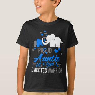 Th Proud Auntie Of A Type 1 Diabetes Warrior Gift T-Shirt