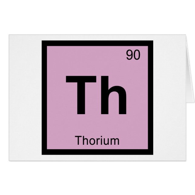 Th - Thorium Chemistry Periodic Table Symbol (Front Horizontal)