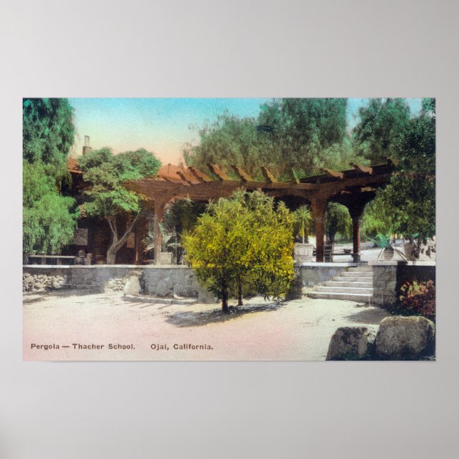 Thacher School Pergola ViewOjai, CA Poster (Front)