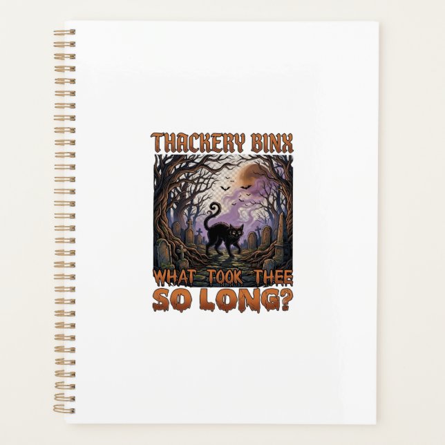 Thackery Binx Black Cat Halloween Graveyard Bats_1 Planner (Front)
