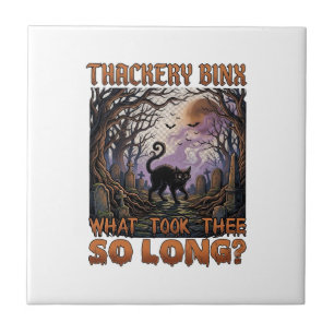 Thackery Binx Black Cat Halloween Graveyard Bats_1 Tile