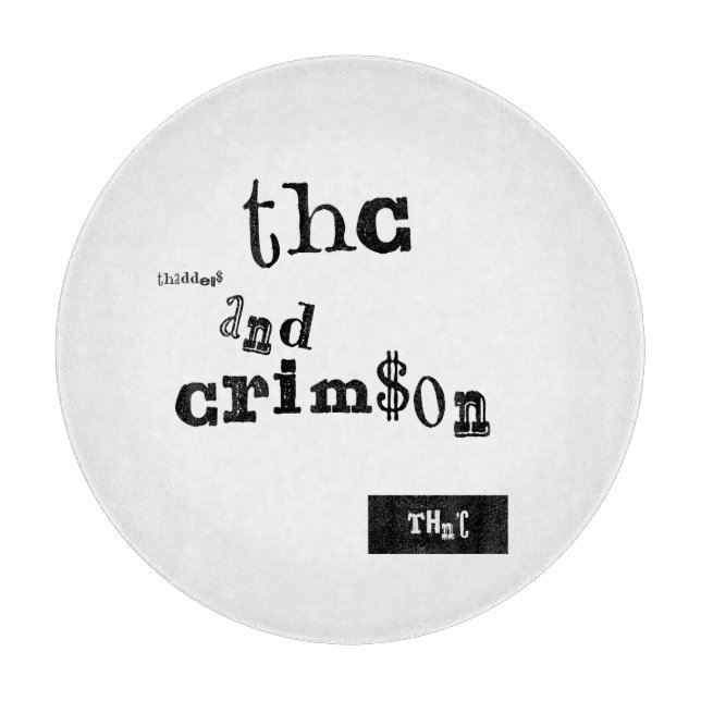 thaddeus & crimson cutting board (Front)