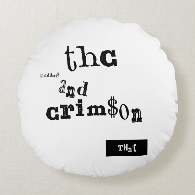 thaddeus & crimson round cushion (Front)