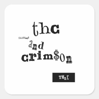 thaddeus & crimson square sticker