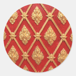 Thai art pattern classic round sticker