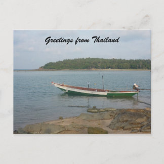 thai boat greetings postcard