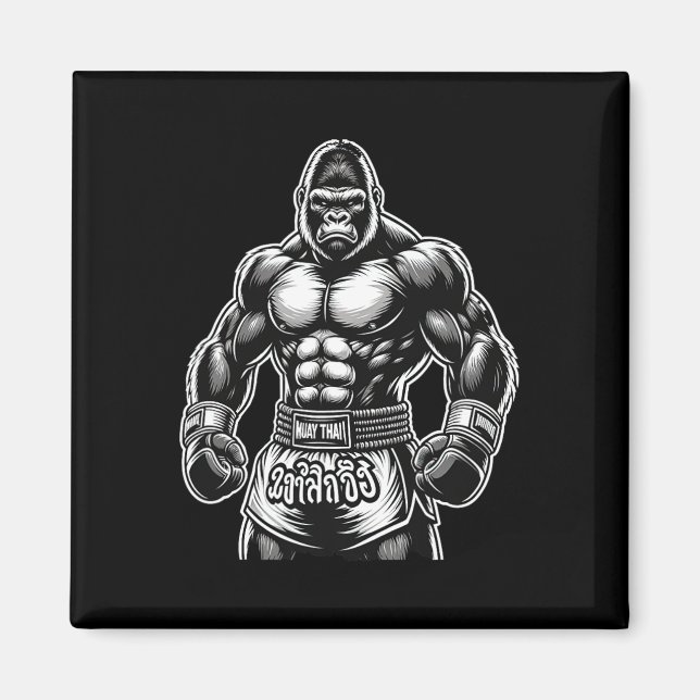 Thai Boxing And Kickboxing - Muay Thai Gorilla  Magnet (Front)