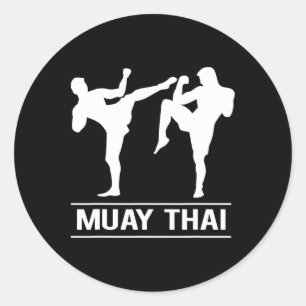 Thai Boxing Kickboxing Mma Fighters Muay Thai Classic Round Sticker