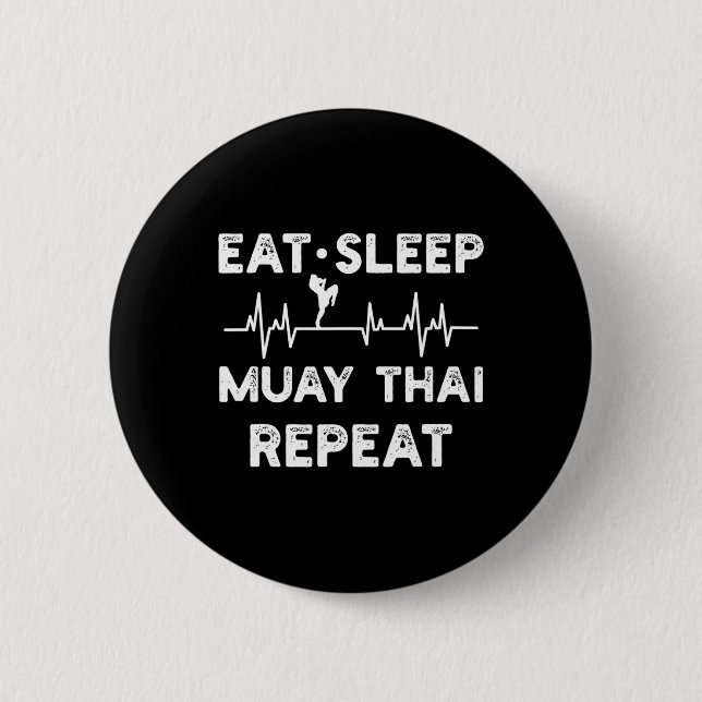 Thai Boxing Muay Thai Kickboxing _1  6 Cm Round Badge (Front)