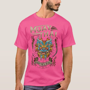 Thai Boxing Warrior'S Heart Muay Thai And Foo Dog T-Shirt