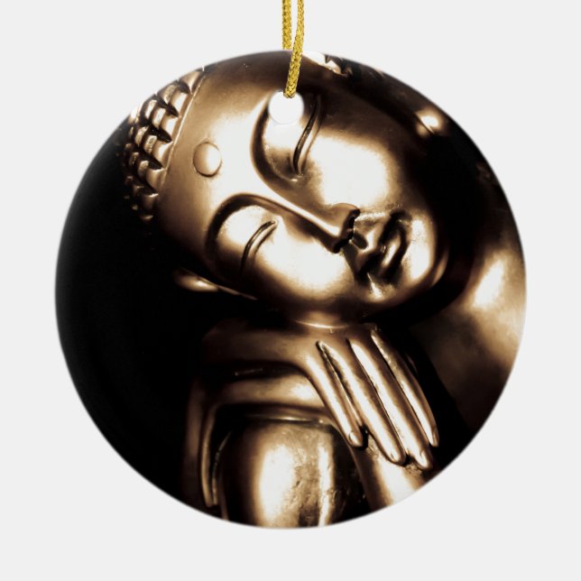 Thai Buddha Wisdom. Ceramic Tree Decoration (Front)