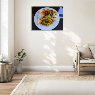 Thai Chicken Satay with Vegetables and Rice Poster