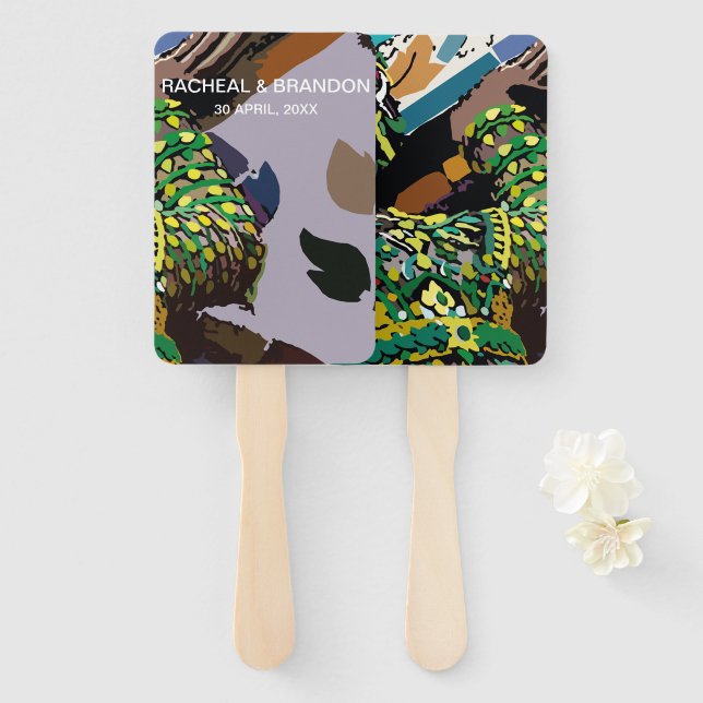 thai culture giant on chao phraya in thailand hand fan (Front and Back)