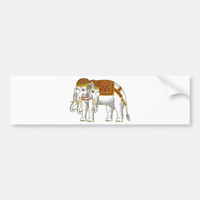 Thai Erawan White Elephant Bumper Sticker (Front)