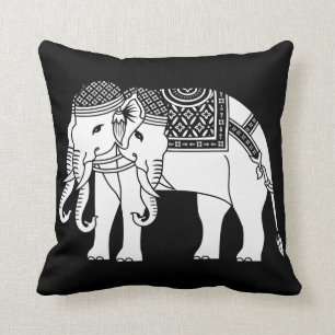 Thai Erawan White Elephant Cushion