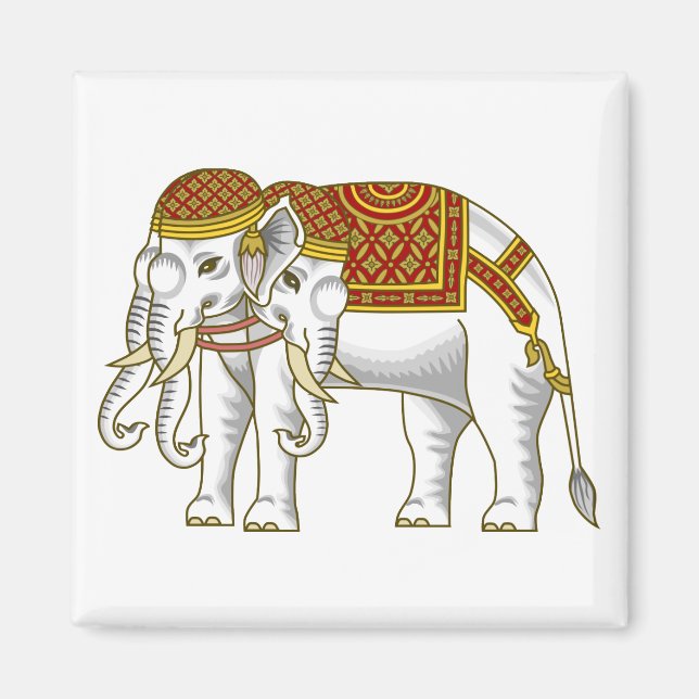 Thai Erawan White Elephant Magnet (Front)