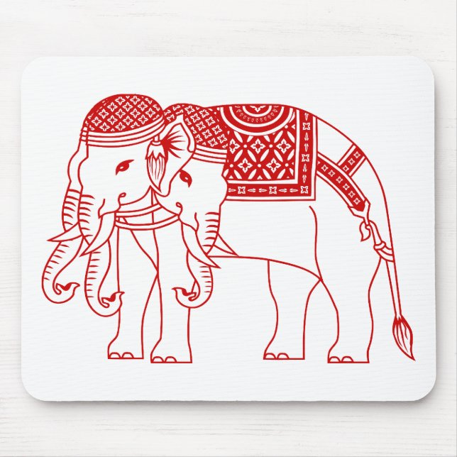 Thai Erawan White Elephant Mouse Pad (Front)
