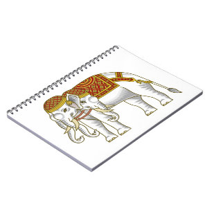 Thai Erawan White Elephant Spiral Notebook
