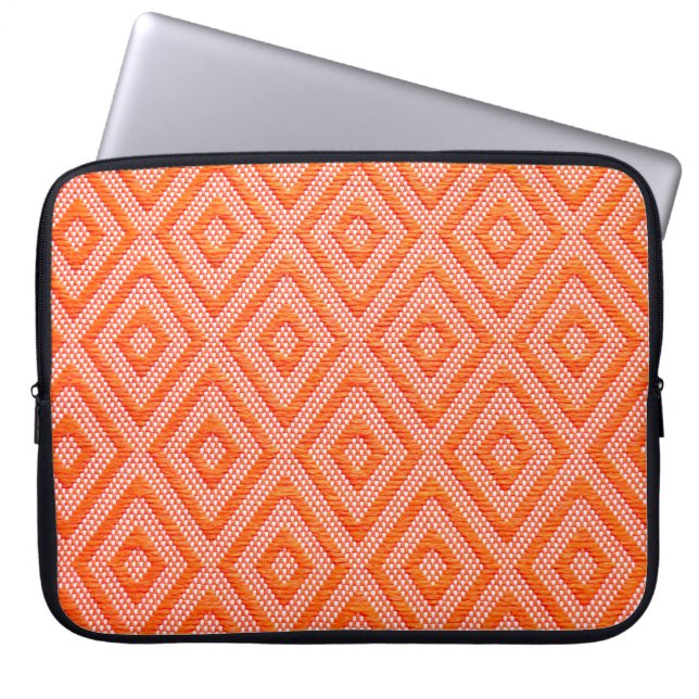 Thai fabric of gold handicraft local pattern silk  laptop sleeve (Front)