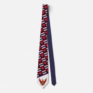 Thai Flag and Emblem of Thailand National Pride Tie