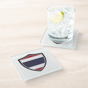 Thai flag glass coaster