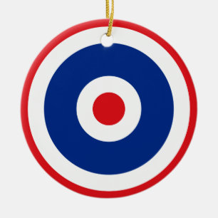 Thai Flag Roundel Target Ceramic Tree Decoration