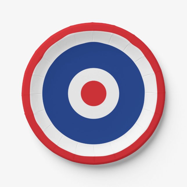 Thai Flag Roundel Target Paper Plate (Front)