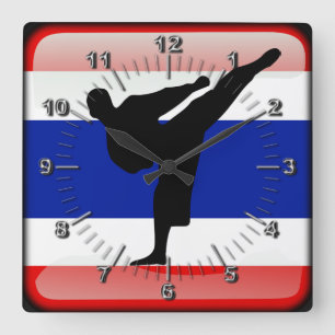 Thai flag square wall clock