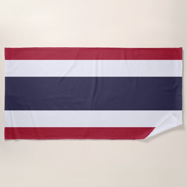 Thai Flag (Thailand) Beach Towel (Front)