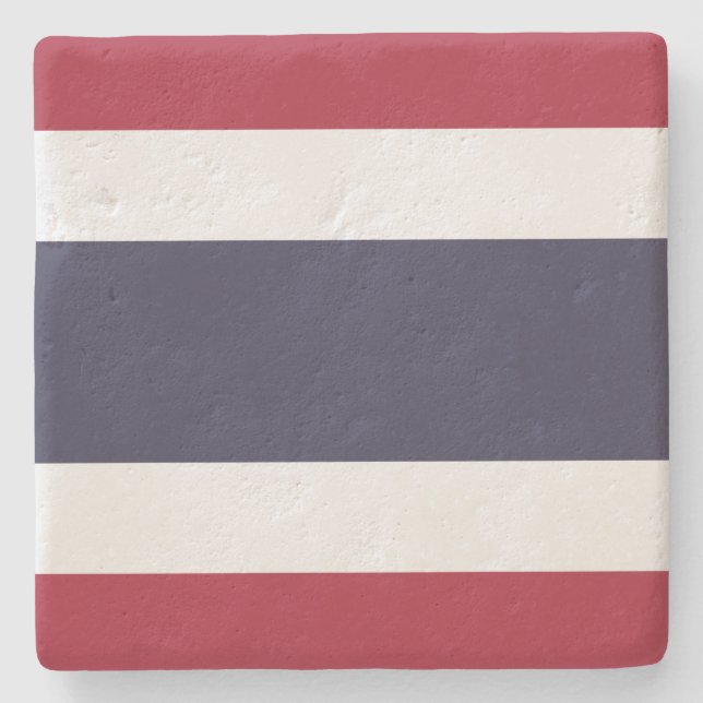 Thai Flag (Thailand) Stone Coaster (Front)