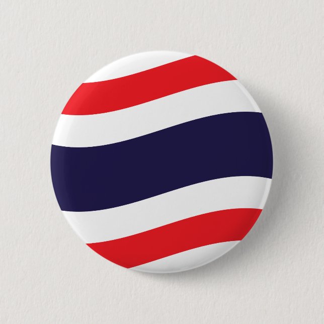 Thai Flag Wave 6 Cm Round Badge (Front)