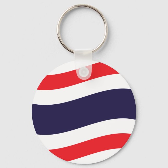 Thai Flag Wave Key Ring (Front)
