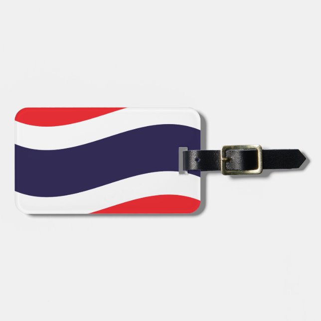 Thai Flag Wave Luggage Tag (Front Horizontal)