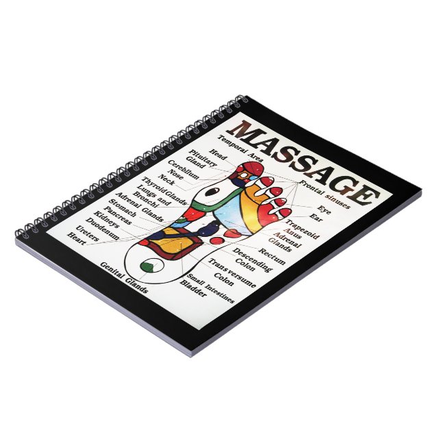 Thai Foot Massage ~ Reflexology map Spiral Notebook (Left Side)