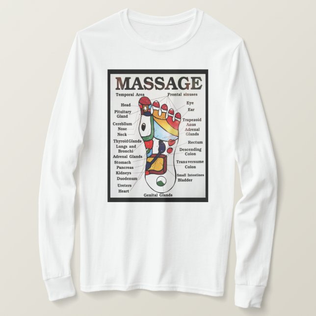Thai Foot Massage ~ Reflexology map T-Shirt (Design Front)