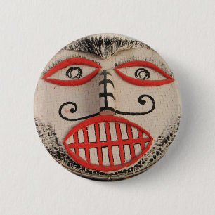 Thai Ghost Face, Phi Ta Khon Mask Festival, Loei 6 Cm Round Badge