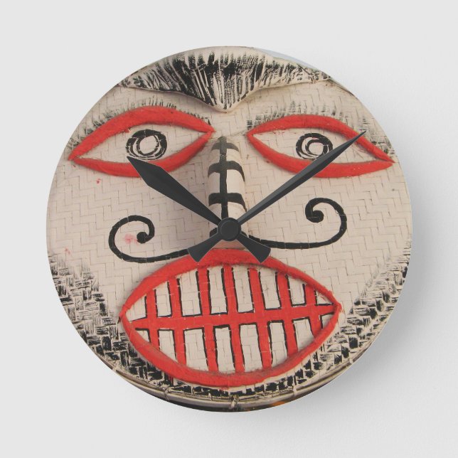 Thai Ghost Face, Phi Ta Khon Mask Festival, Loei Round Clock (Front)