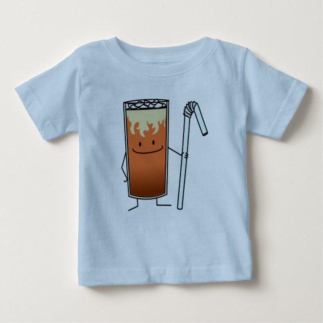 Thai Iced Tea & Bendy Straw Happy Drink Thailand Baby T-Shirt (Front)