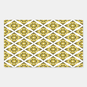thai ikat seamless pattern background rectangular sticker