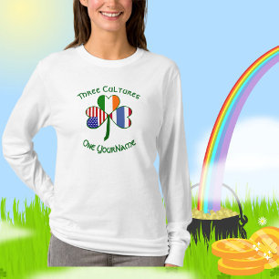 Thai Irish American Flags Shamrock Personalised  T-Shirt